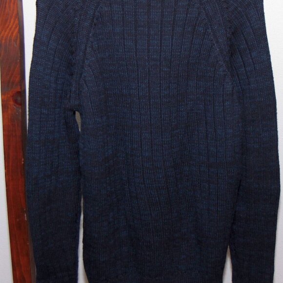 John Smedley Ridge Mens Pullover Sweater Mockneck Merino Indigo - Picture 2 of 3
